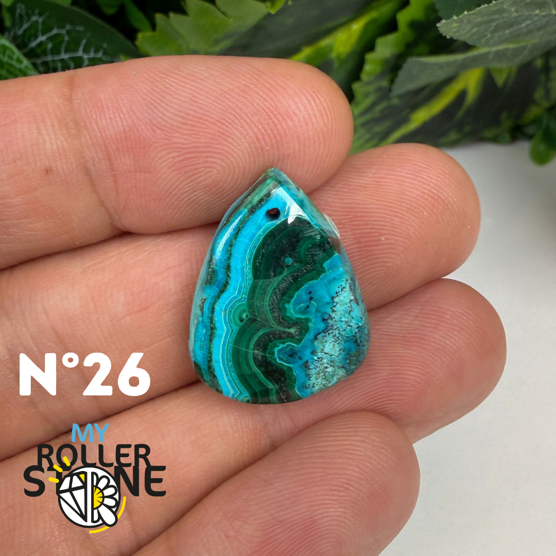 Pendentif Malachite Chrysocolle Percé 5A