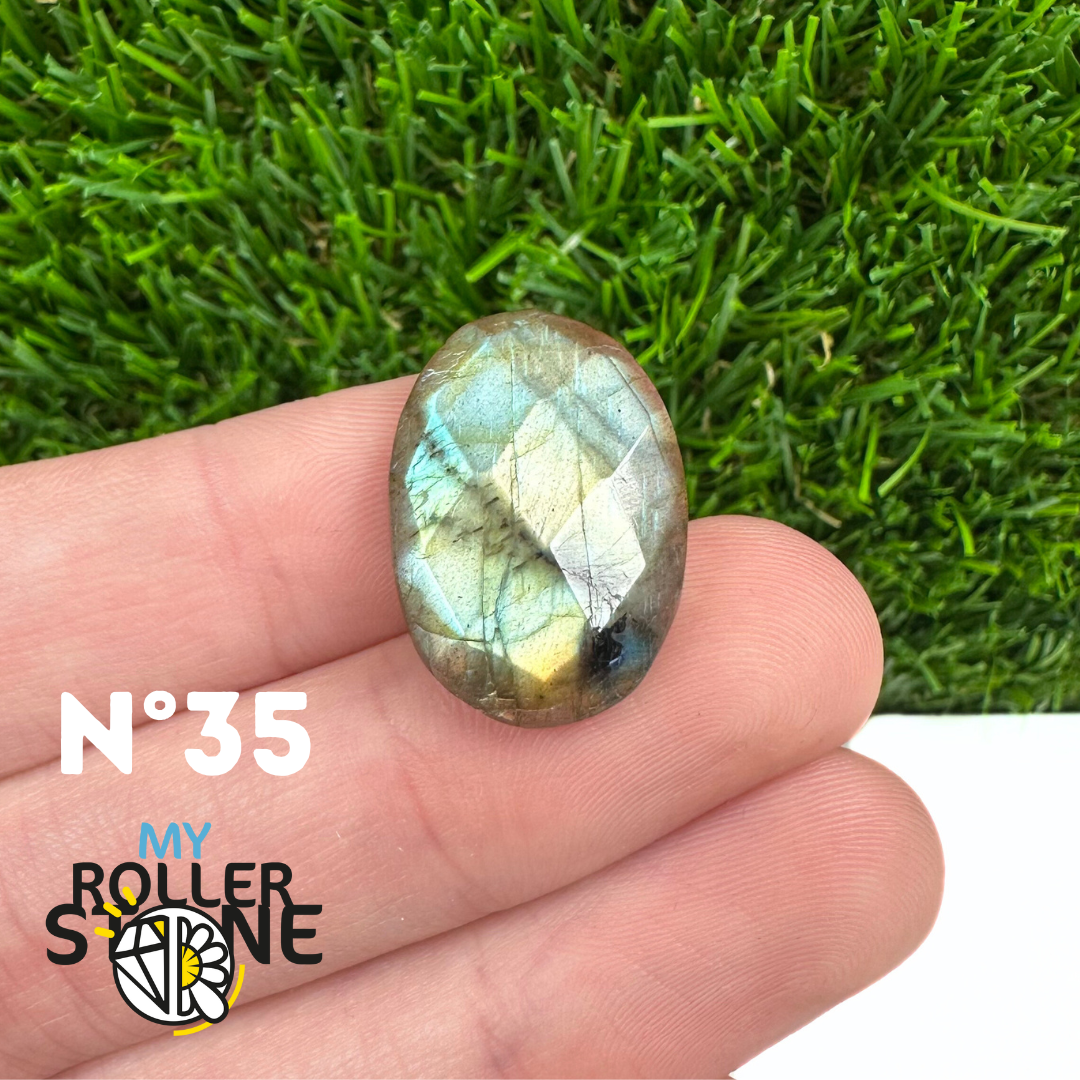 Cabochon Labradorite forme Libre Facettée 5A