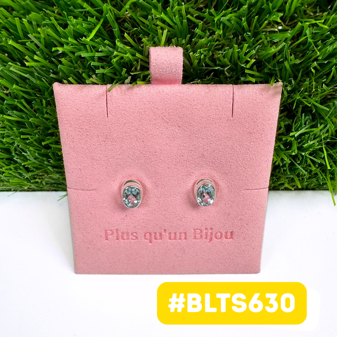Boucles d'Oreilles Argent 925 Topaze bleue #BLTS630