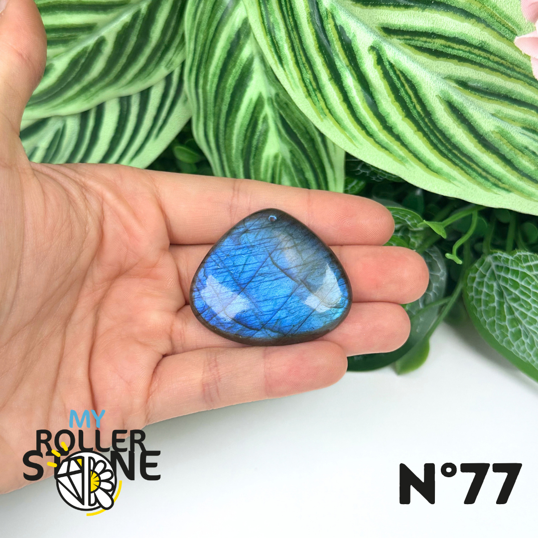 Pendentif Labradorite blue fire percé 5A