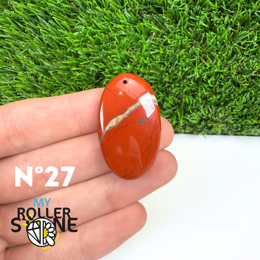 Pendentif Jaspe rouge 5A Percé