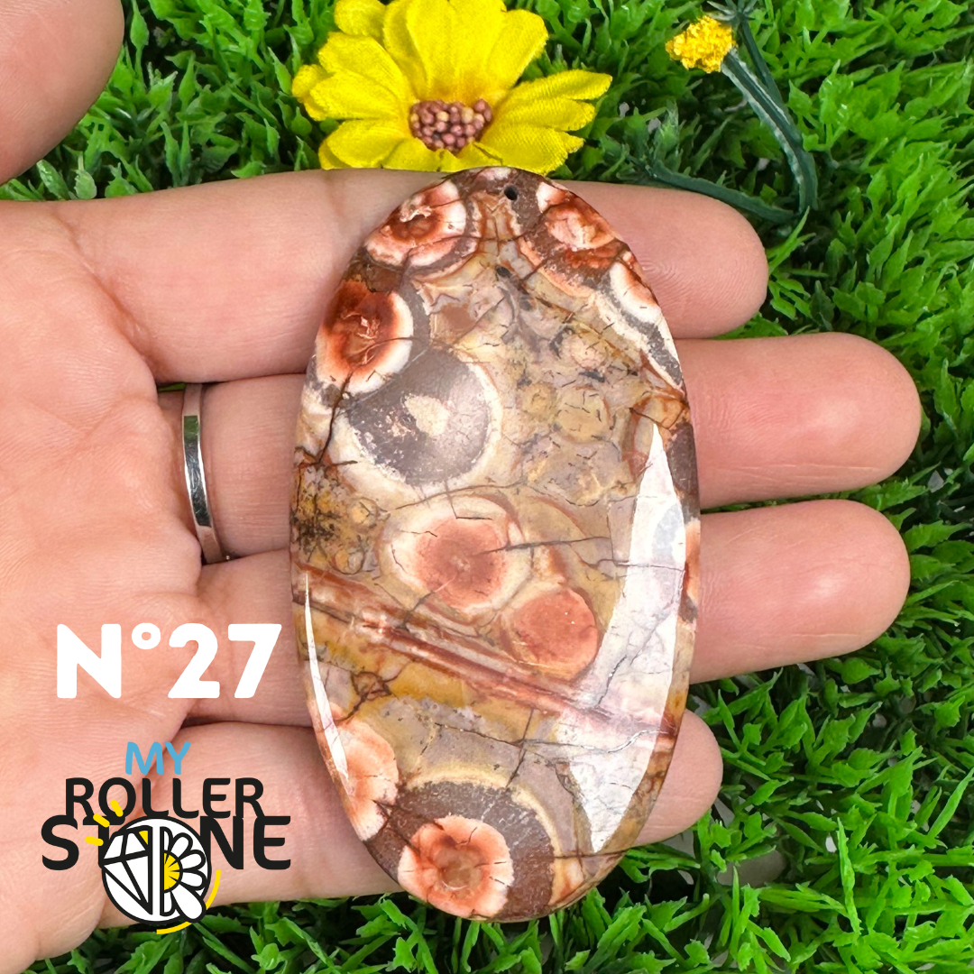 Pendentif Percé en Jaspe Œil d’Oiseau 5A