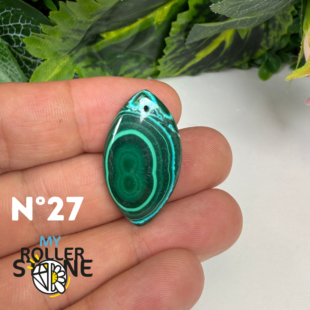 Pendentif Malachite Chrysocolle Percé 5A