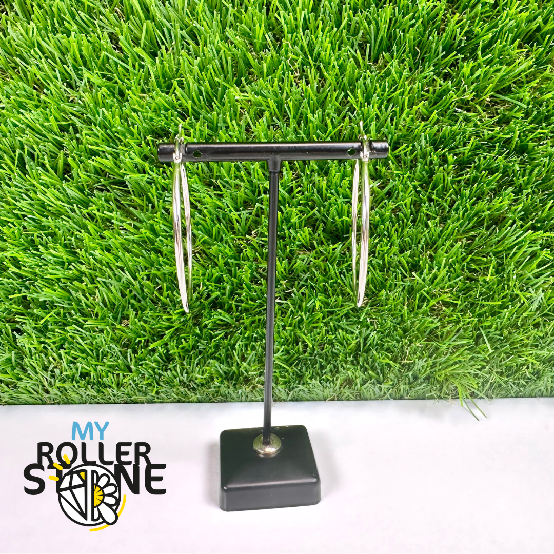 Boucles d’oreilles créoles larges en acier inoxydable