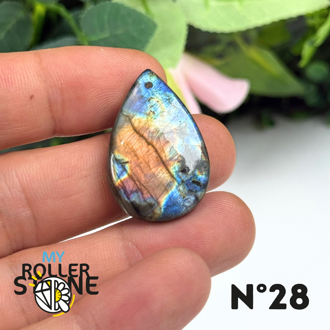 Pendentif Percé Labradorite Multi Fire 5A