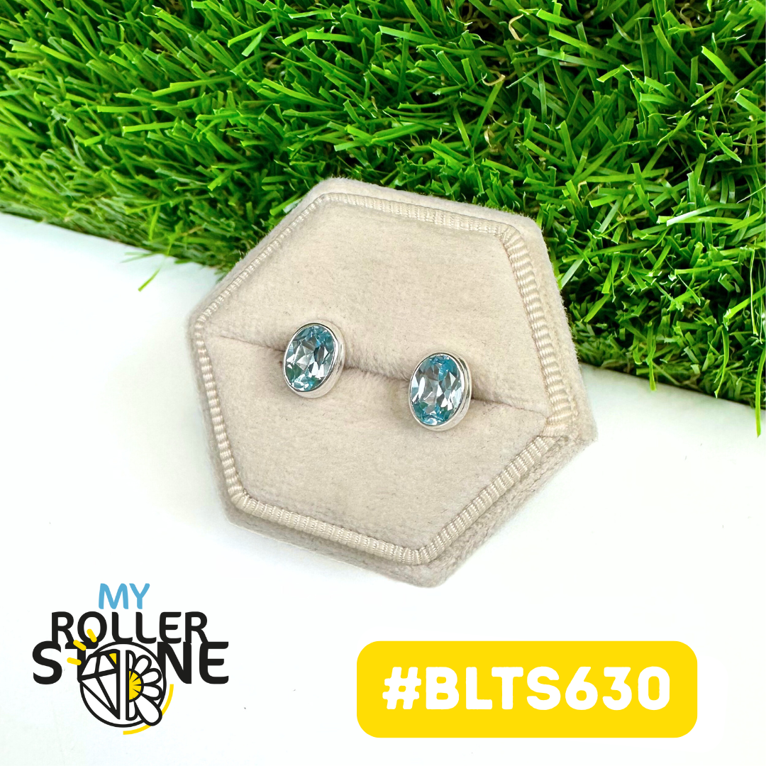 Boucles d'Oreilles Argent 925 Topaze bleue #BLTS630