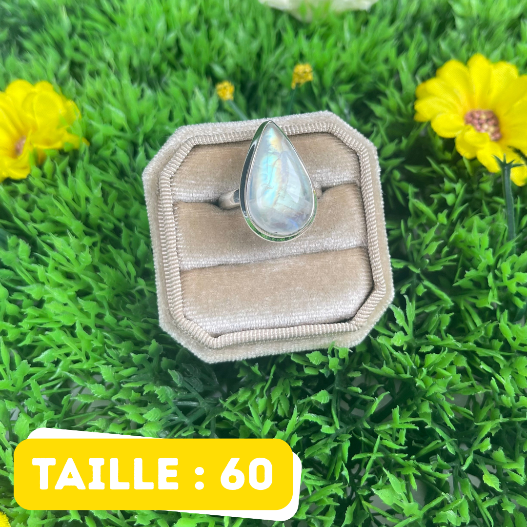 Bague Pierre de Lune Blue Fire #228