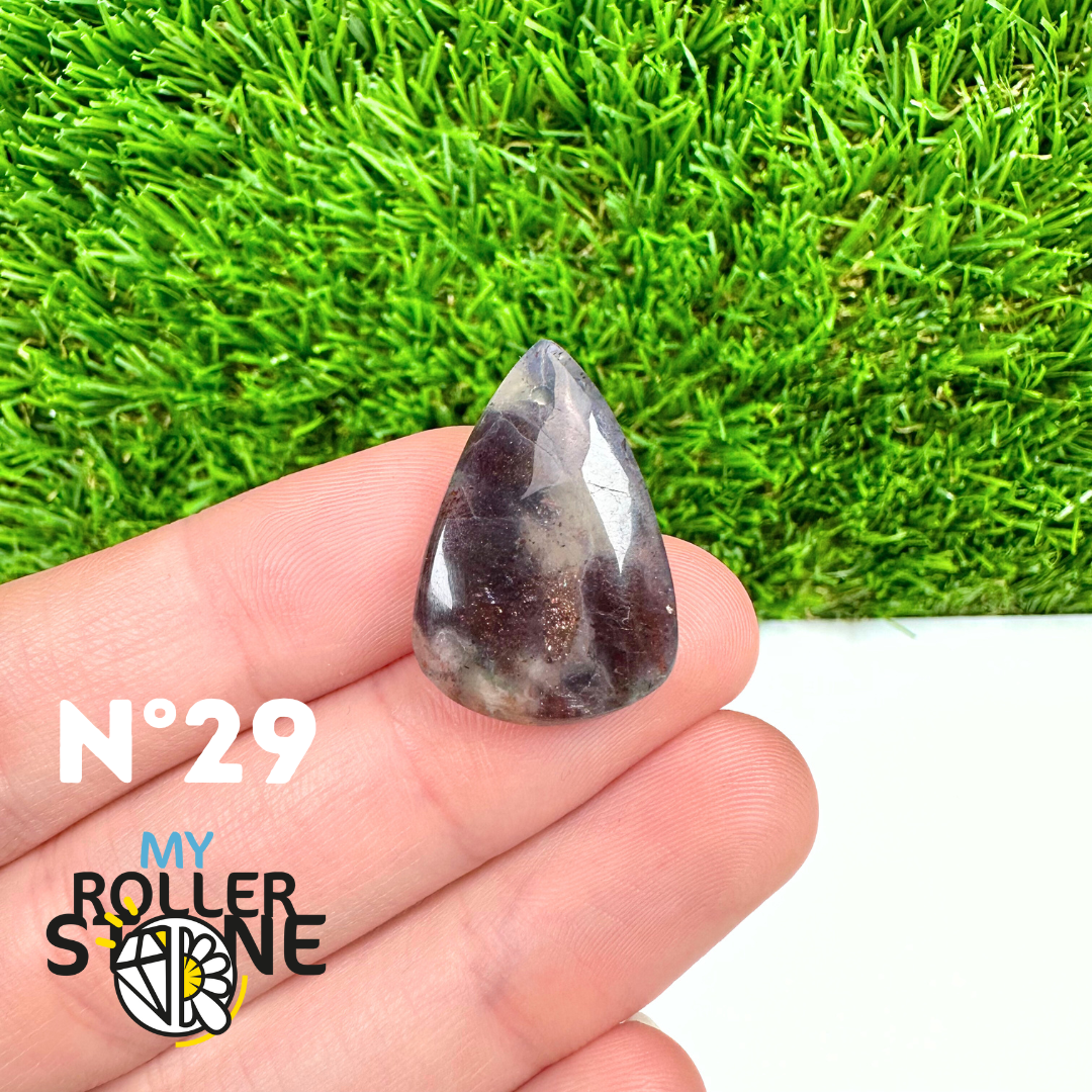 Pendentif Percé Iolite et Pierre de Soleil 5A