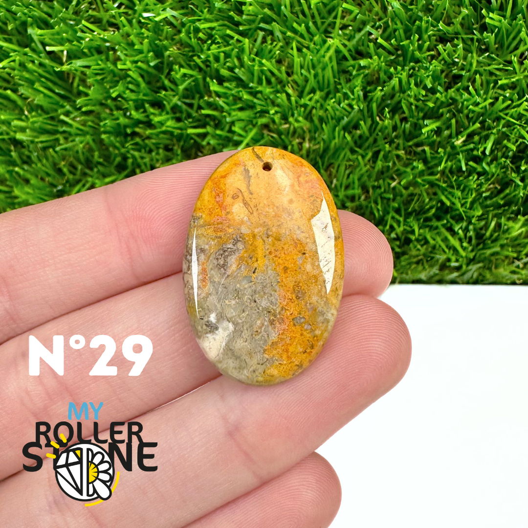 Pendentif Jaspe Bumblebee Néo 5A Percé