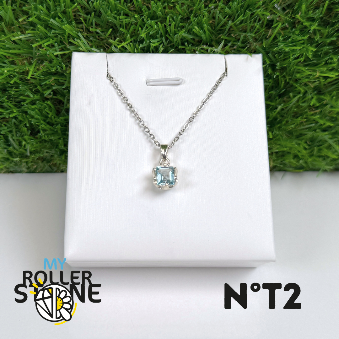 Pendentif Topaze Bleue Argent 925 #2