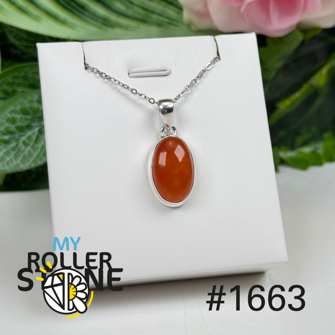 Pendentif argent cornaline #1663