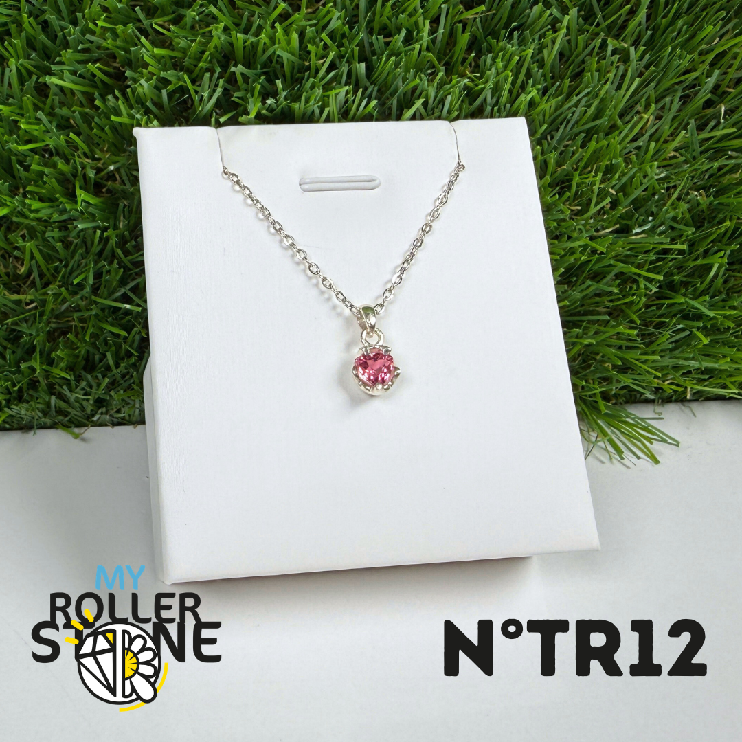 Pendentif Tourmaline Rose (Rubellite) – Argent 925- #12