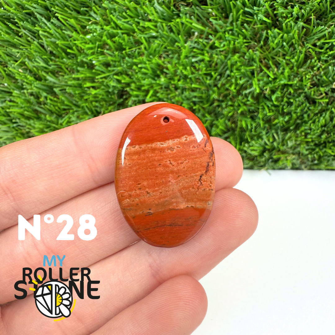 Pendentif Jaspe rouge 5A Percé