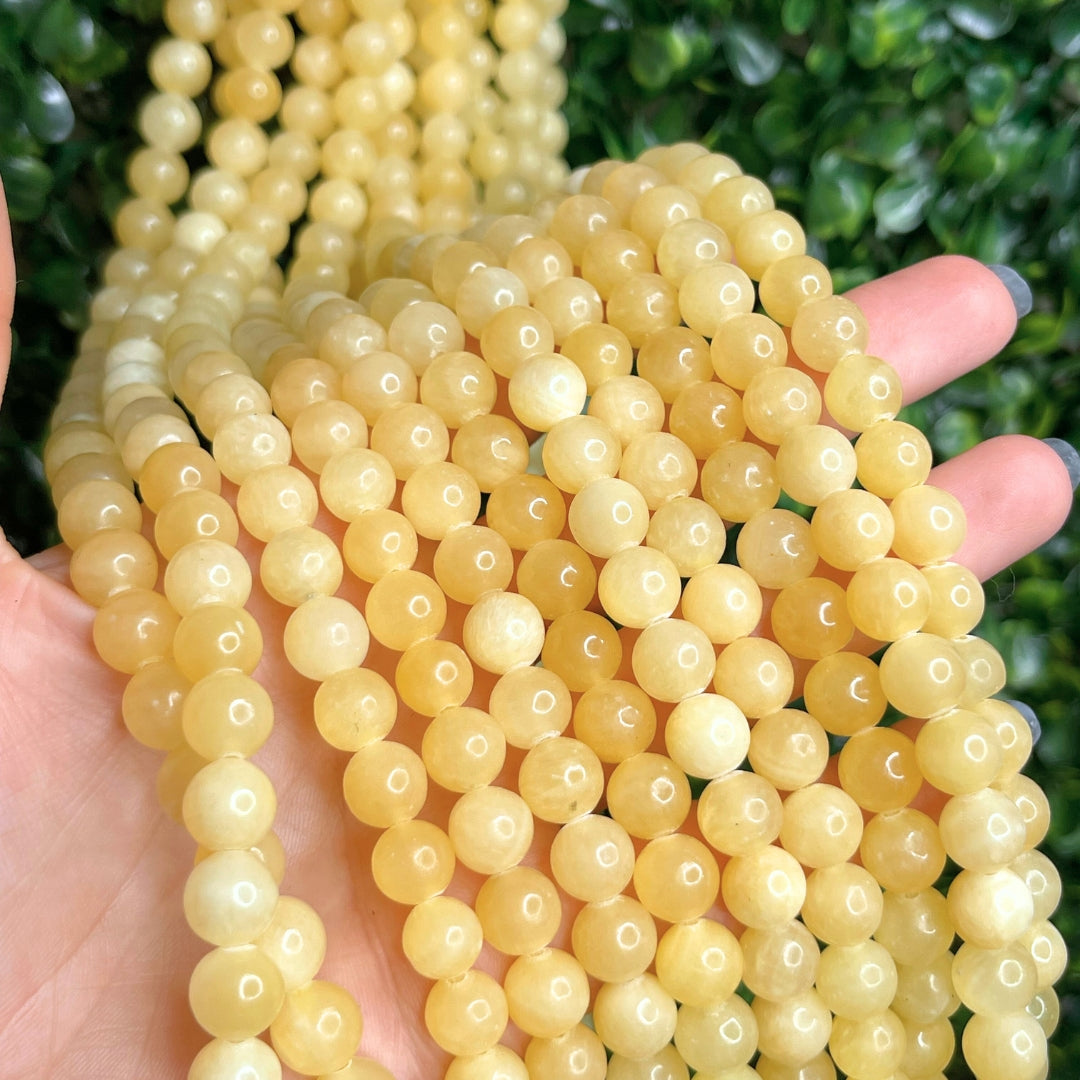 Perle Jade jaune 8 MM