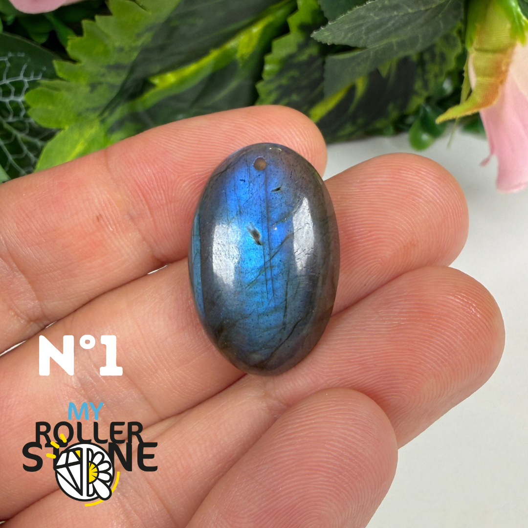 Pendentif Labradorite blue fire percé 5A