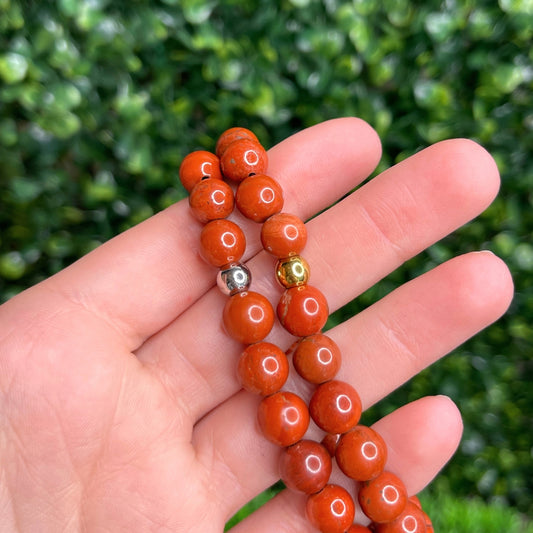 Bracelet en Jaspe Rouge Sur-Mesure