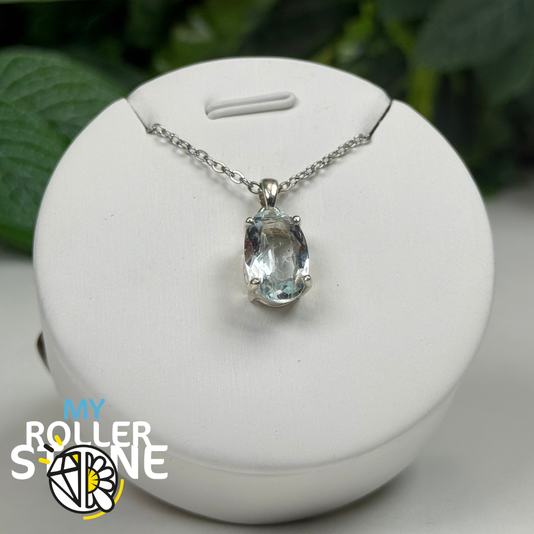 Pendentif Aigue-Marine du Brésil et Argent 925 #1