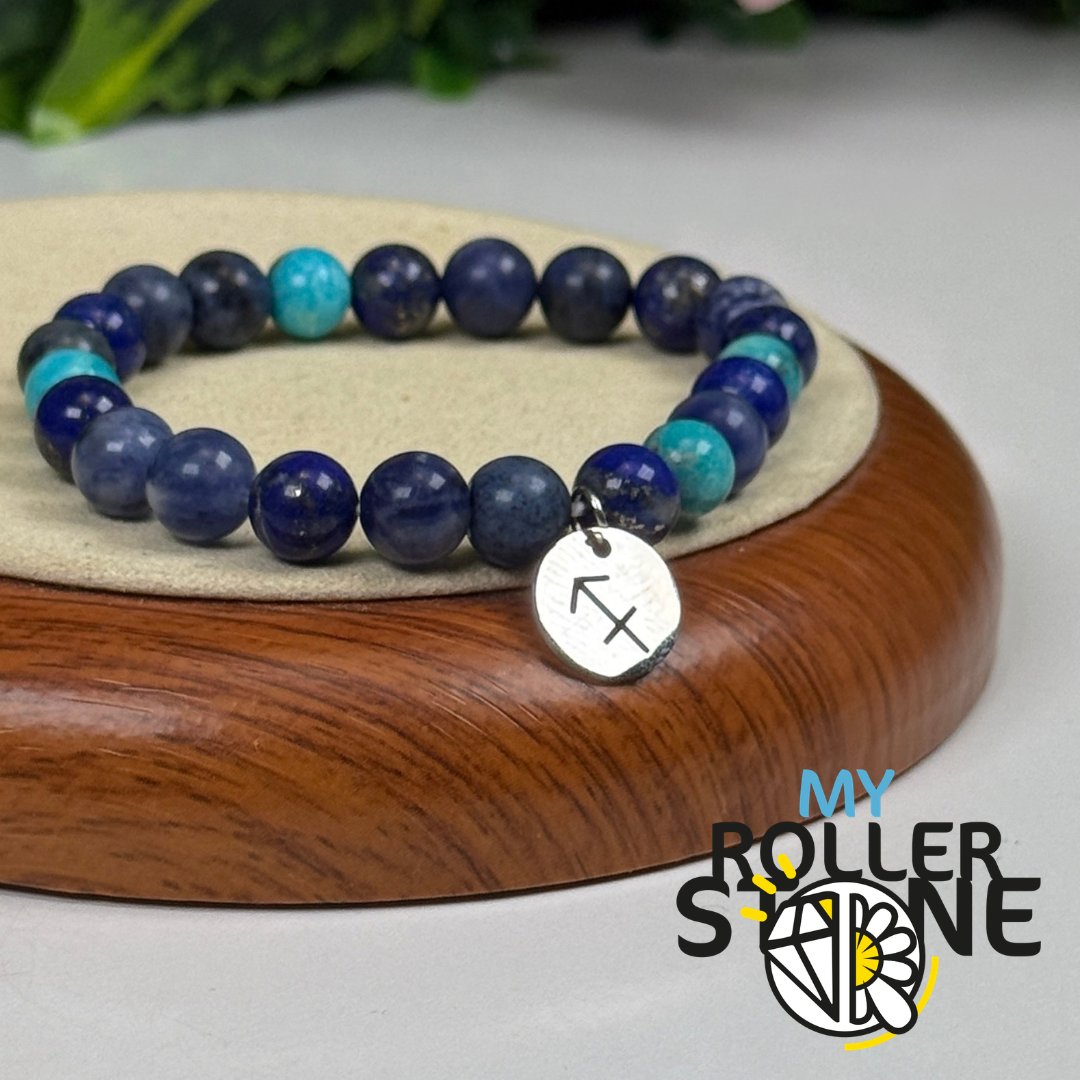 Bracelet Signe Lunaire Sagittaire – Sodalite, Lapis-lazuli & Turquoise