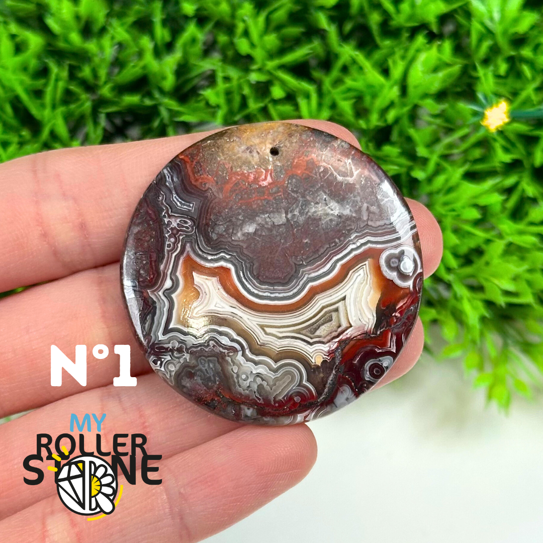 Pendentif Percé Agate Mexicaine 5A