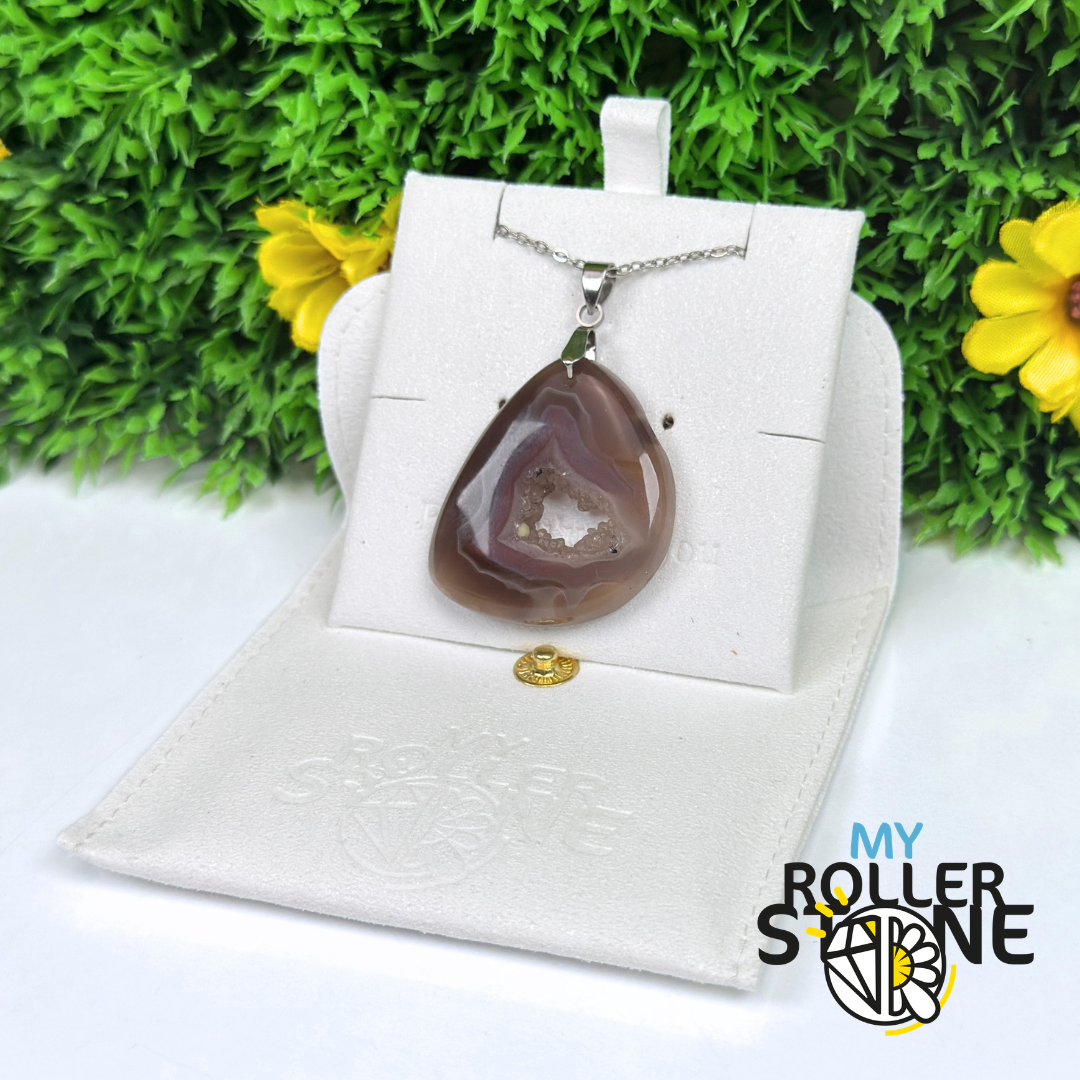 Pendentif percé Agate du Botswana 5A