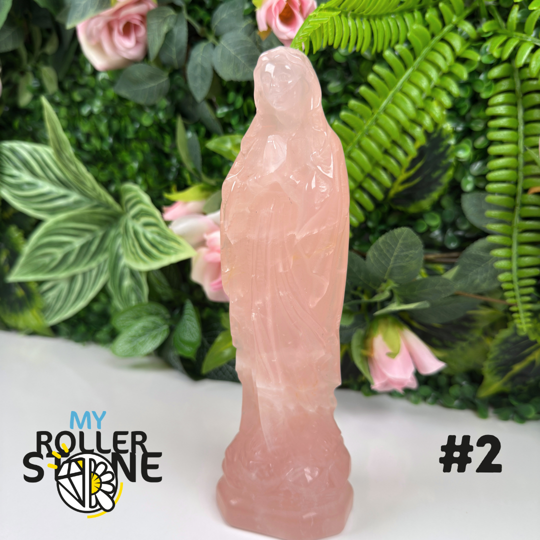 Vierge Marie en Quartz rose