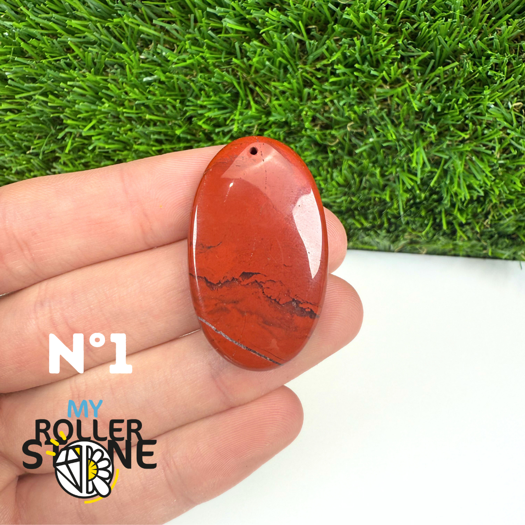 Pendentif Jaspe rouge 5A Percé