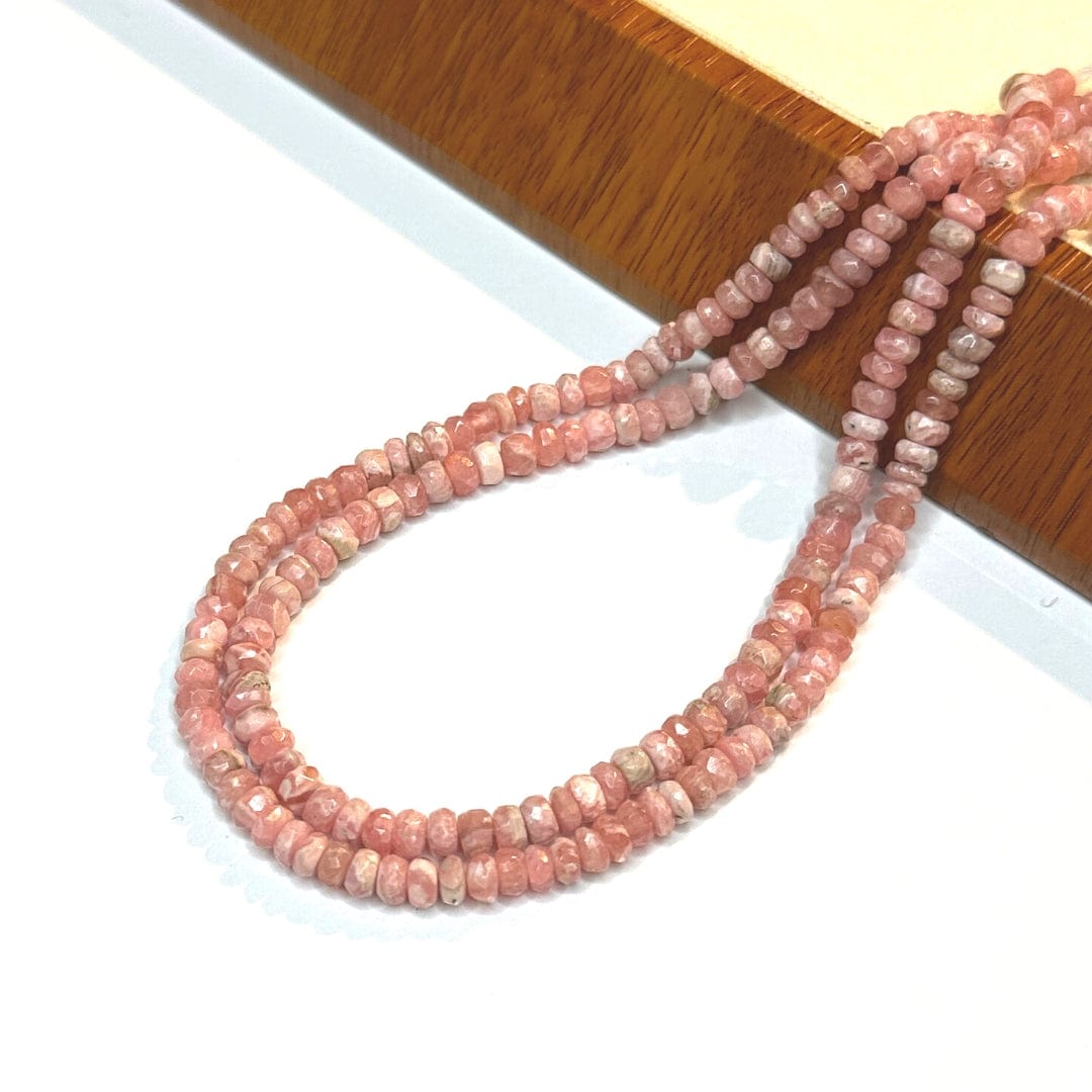 Perles Rondelles Facettées Rhodochrosite