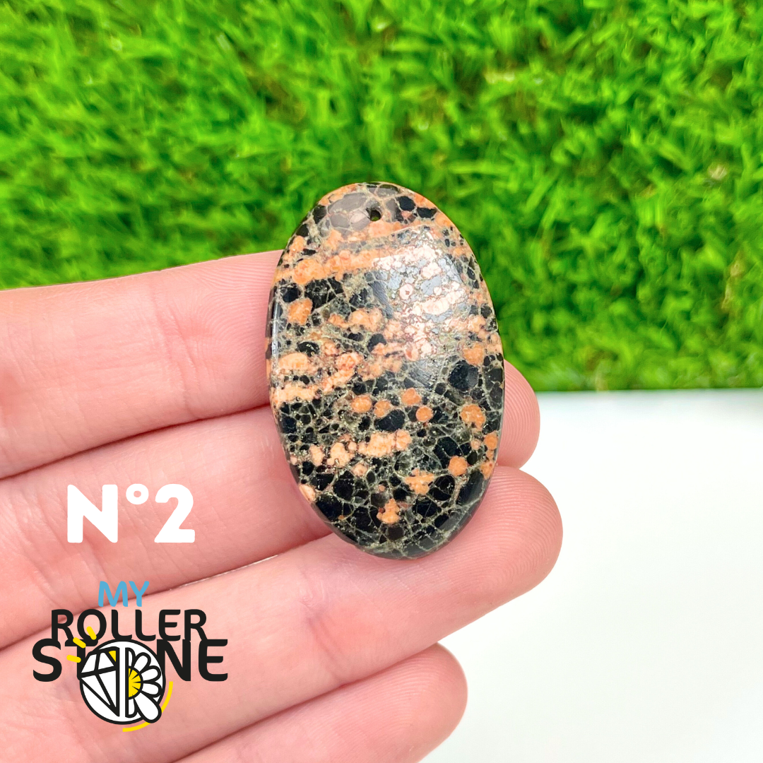 Pendentif Obsidienne Fleurie percé