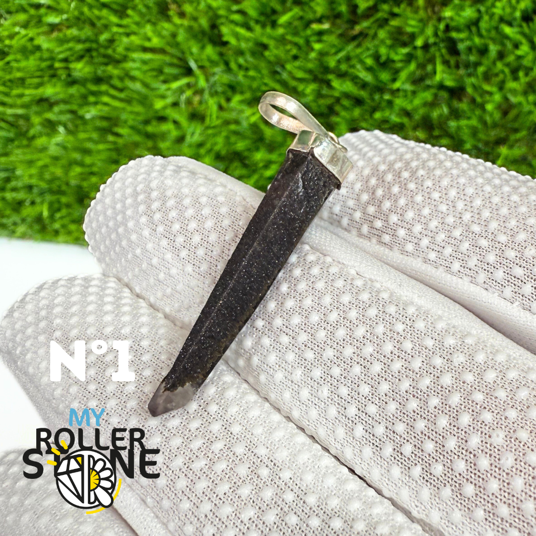 Pendentif Quartz Lithium et Argent