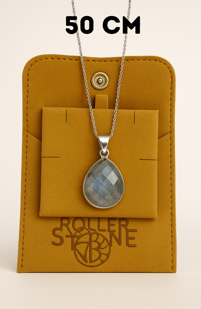 Box pendentif sertis couleur argent - 50 cm (Chaîne +Bélière+Boite)