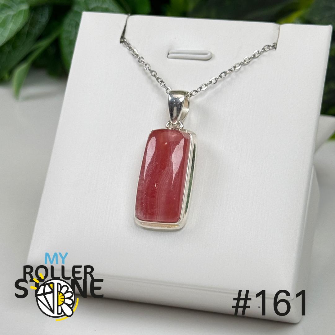 Pendentif argent 925 rhodochrosite translucide #P161