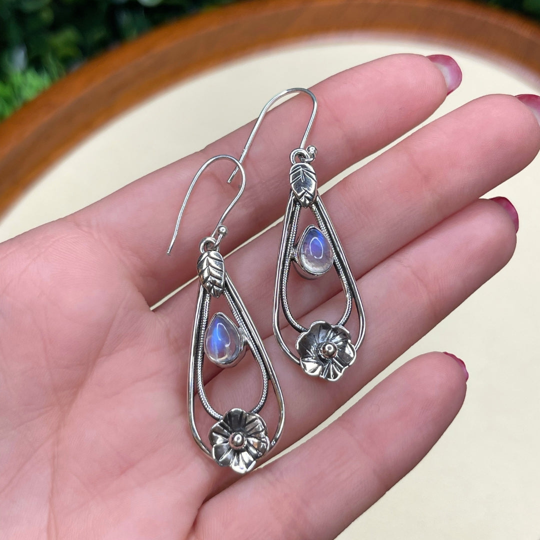 Boucles d&#39;oreilles Argent Pierre de Lune #4