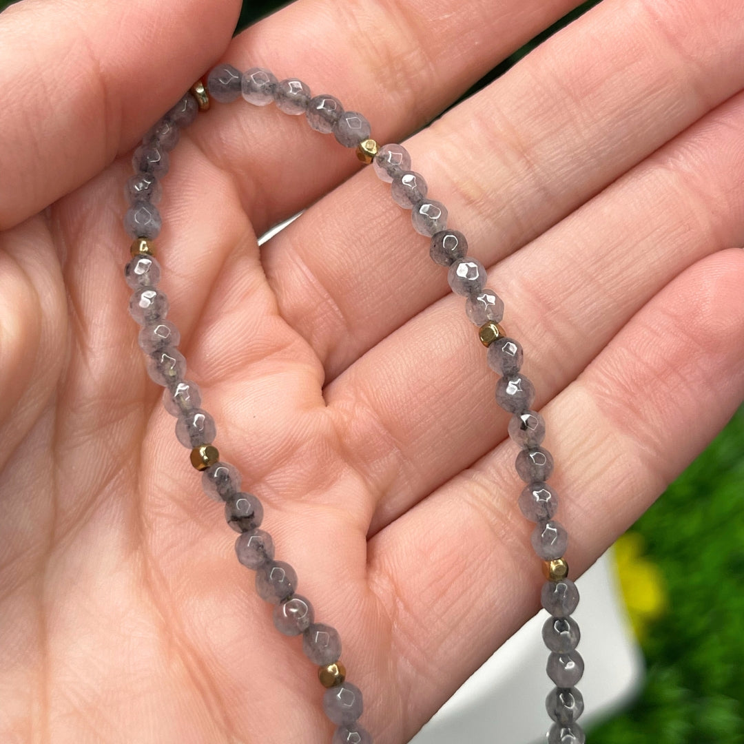 Collier Labradorite facettée