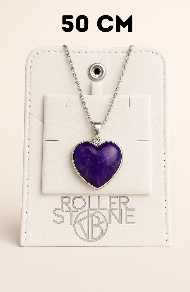 Box pendentif coeur couleur argent - 50 cm (Chaîne +Bélière+Boite)