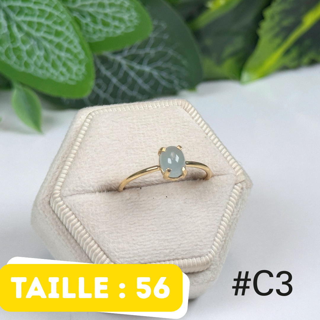 Bague Aigue-Marine Argent 925 Plaqué Or #C3