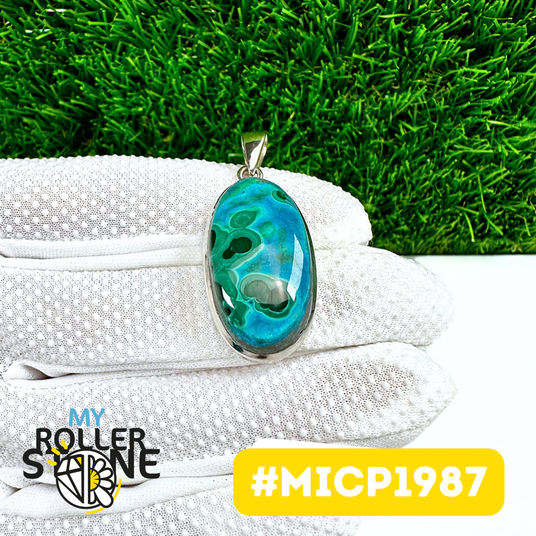 Pendentif Malachite Chrysocolle Argent 925 (MICP1987)