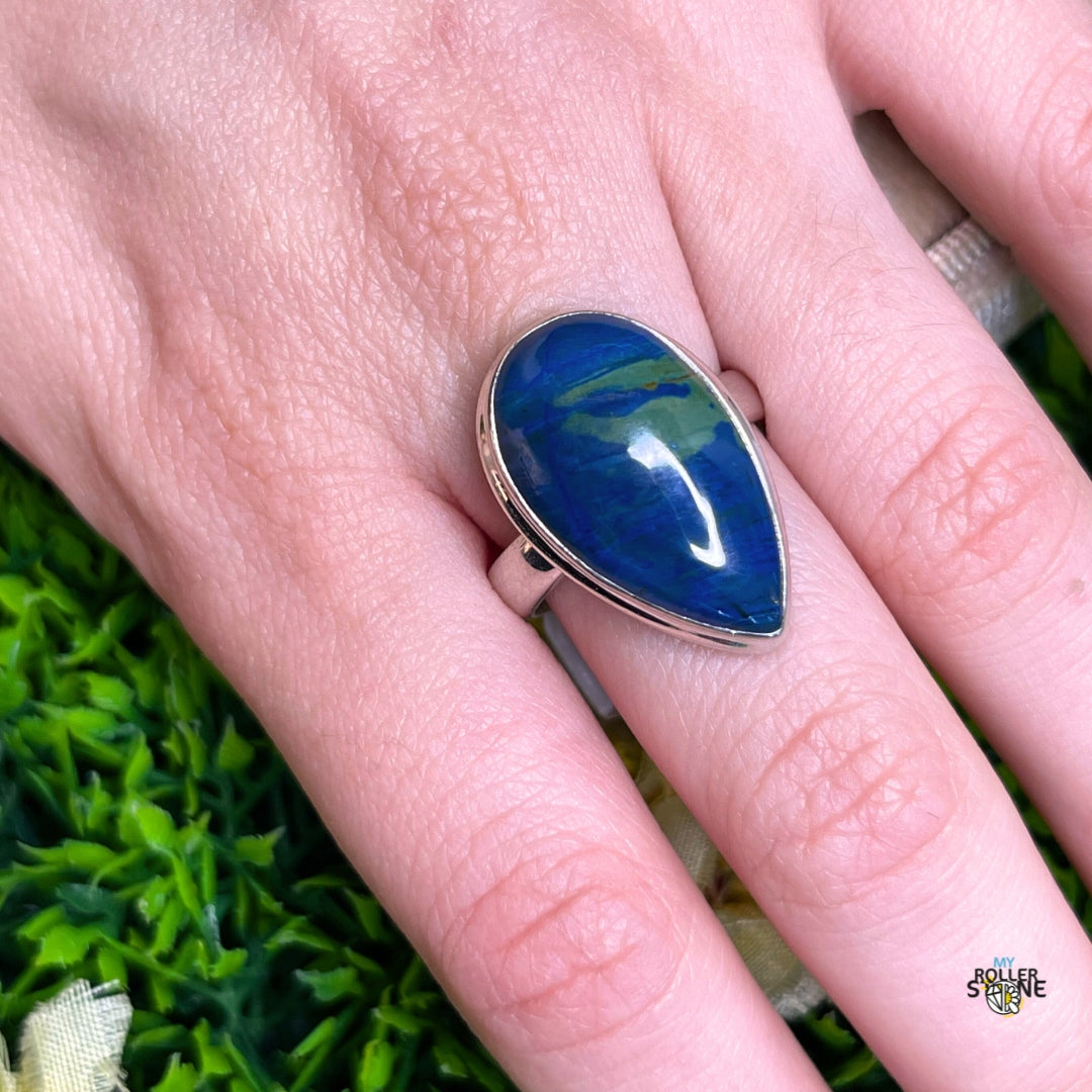 Bague Argent Azurite #5