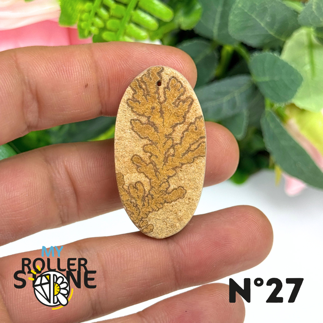 Pendentif Fossile Dendritique 5A Percé