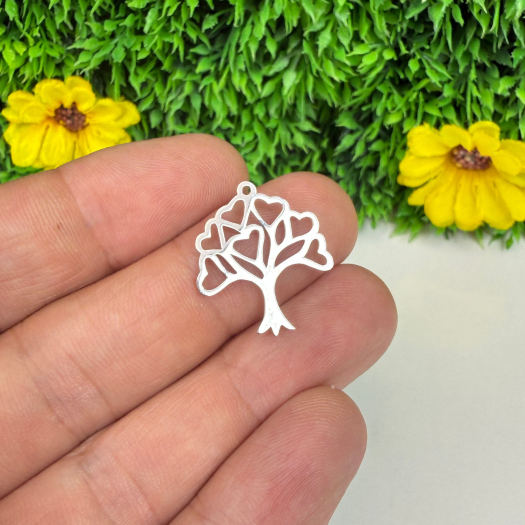 Pendentif Arbre de vie et Coeur Argenté et doré