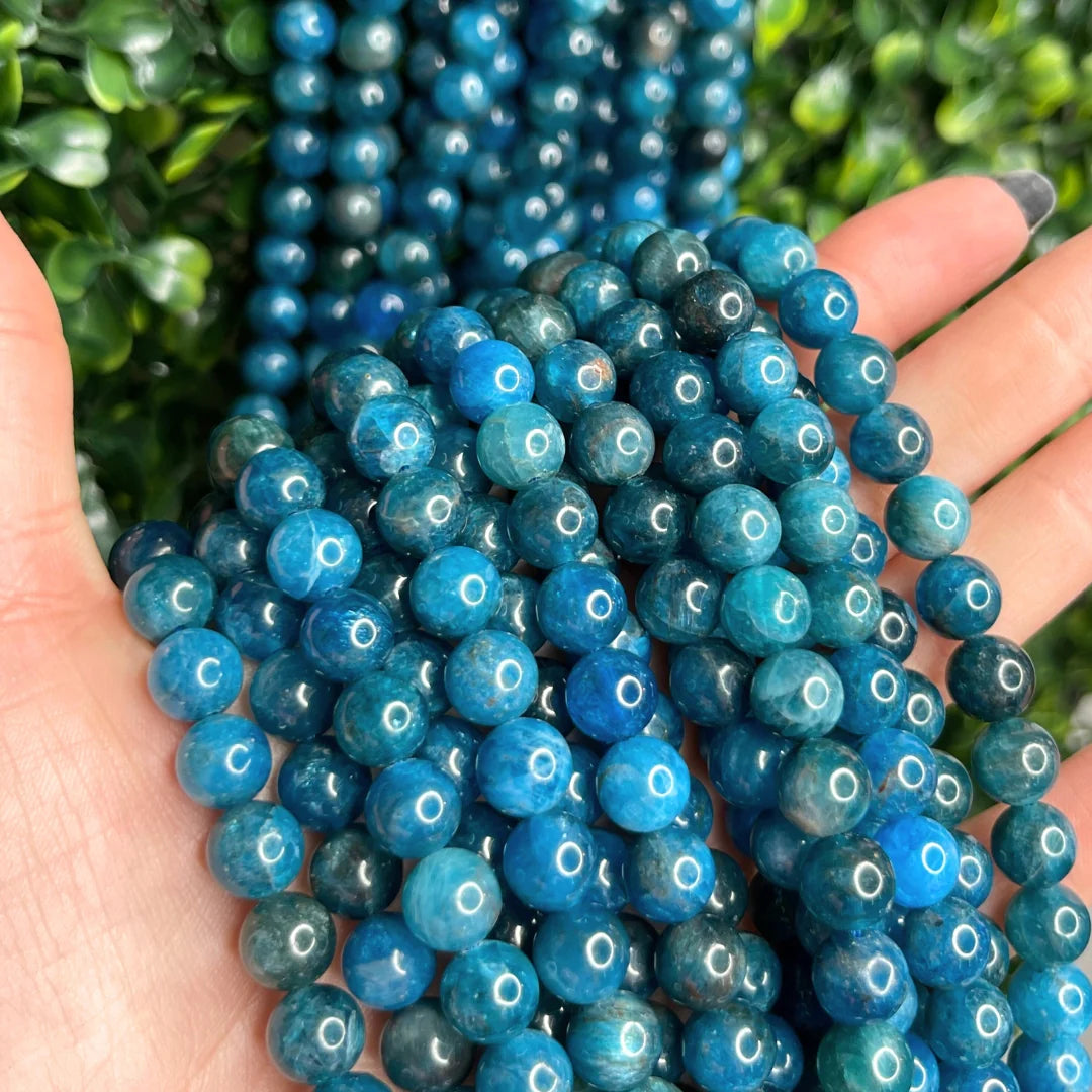 Perles naturelles vendue par 5 Apatite Bleue