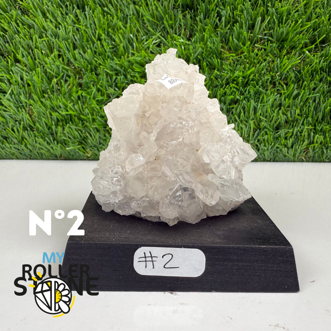 Cristal de roche sur support bois