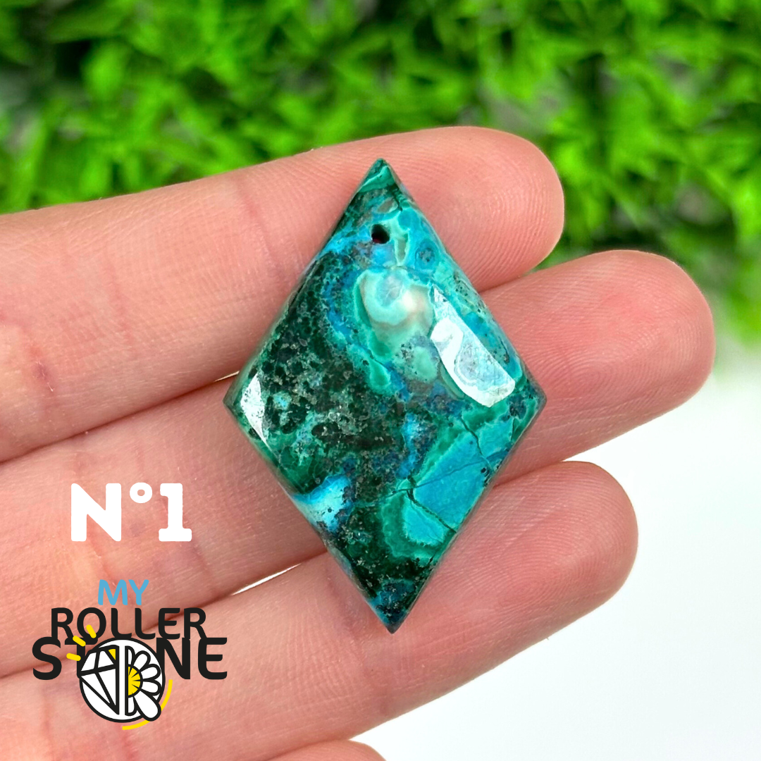 Pendentif Percé Malachite Chrysocolle 5A