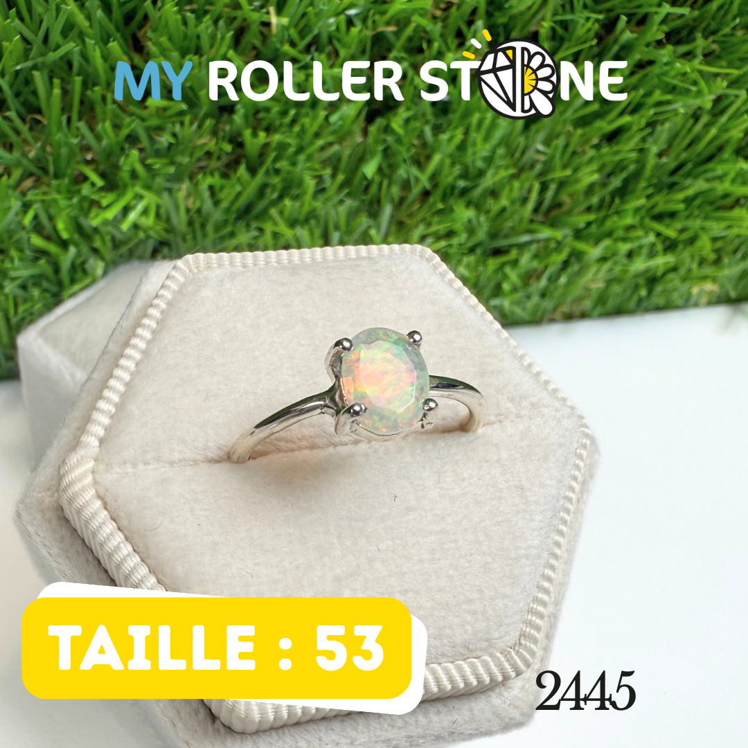 Bague Opale Éthiopienne Ovale Facettée (EOFR2445)