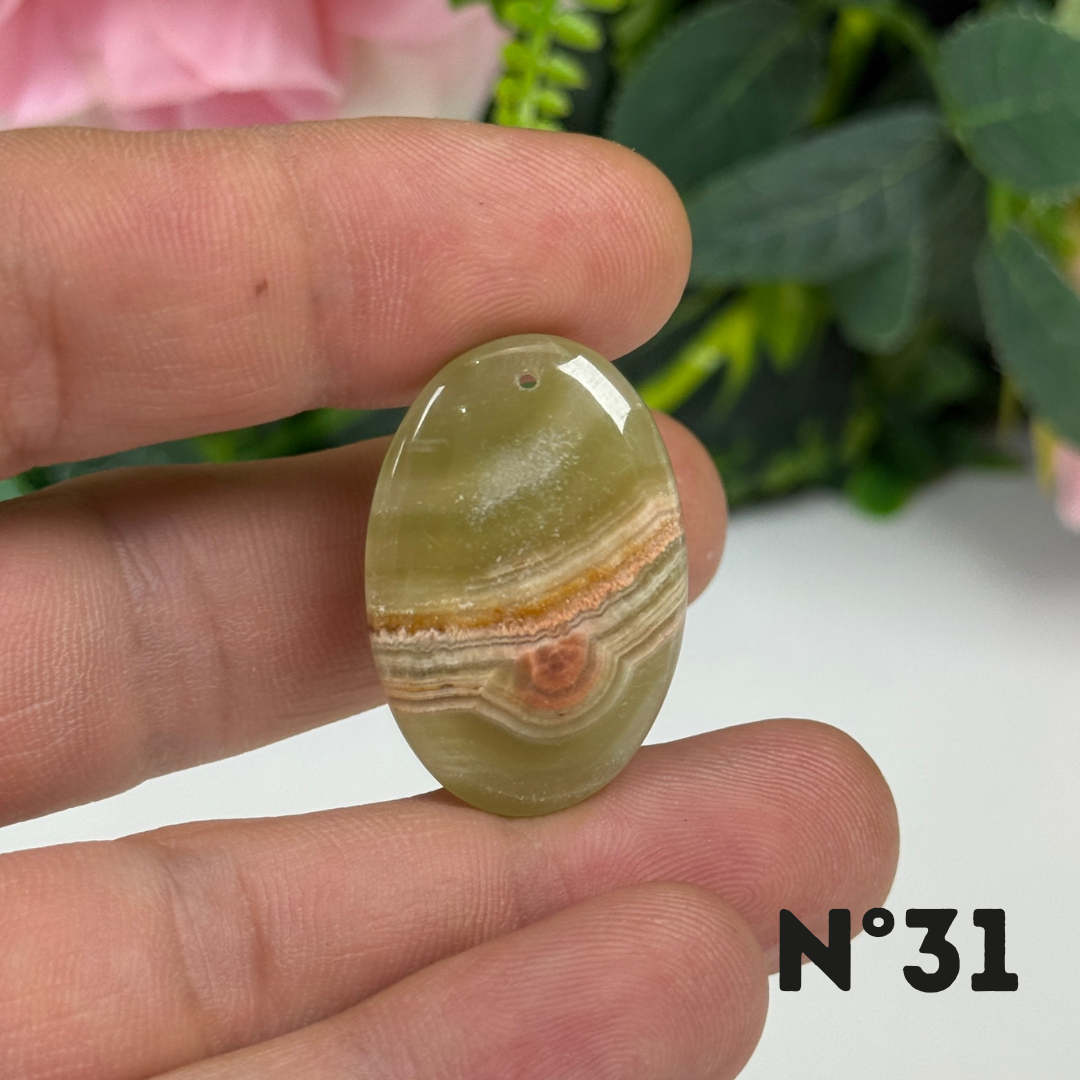 Pendentif Calcite Verte 5A Percé