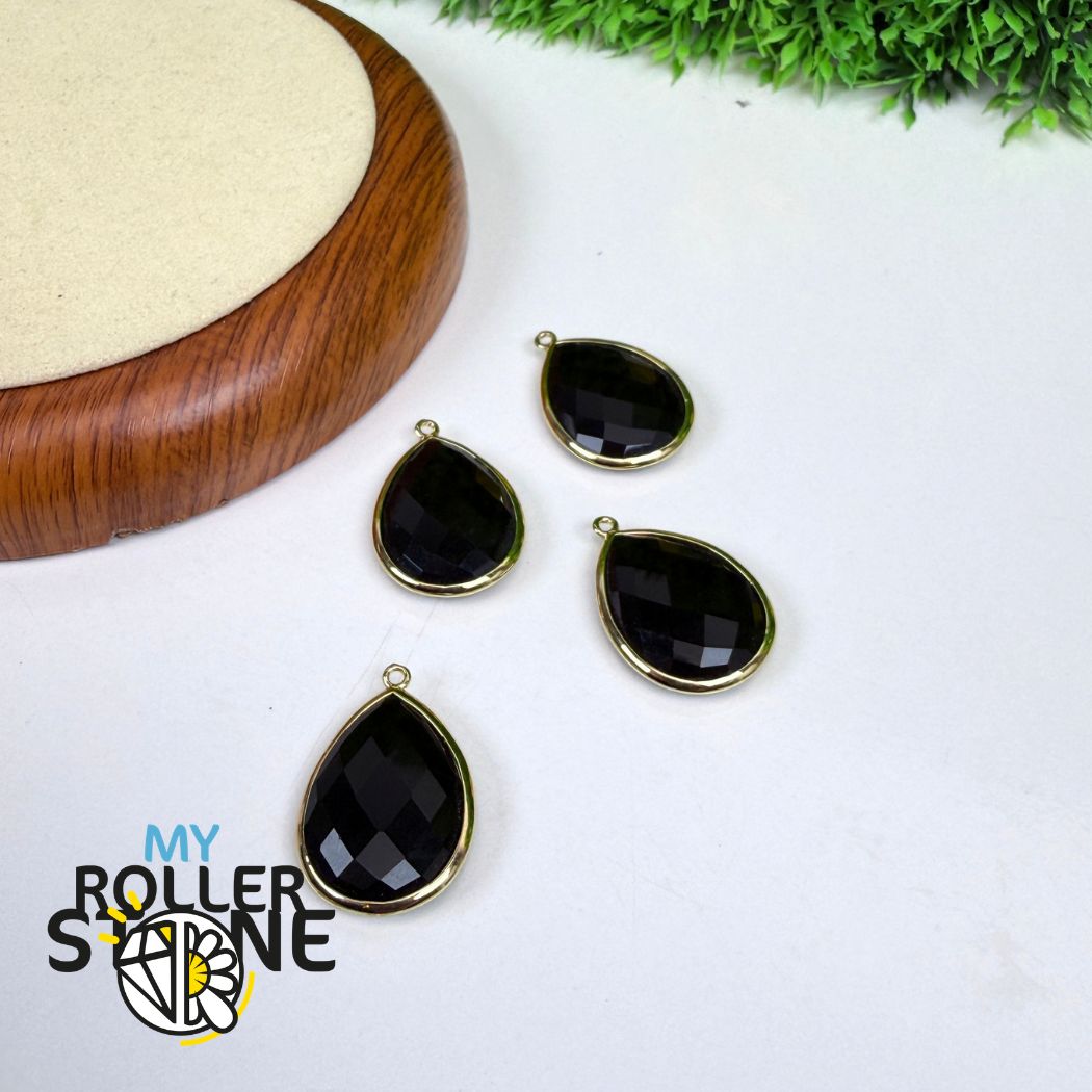 Pendentif Goutte Obsidienne facetté
