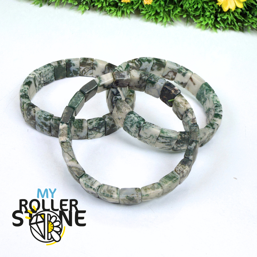 Bracelet carre Agate Arbre 5A