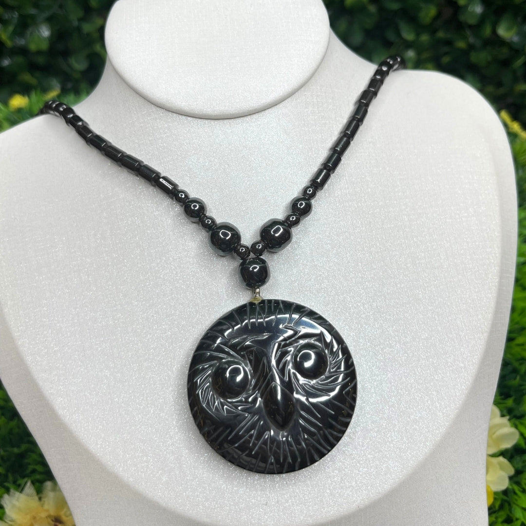 Collier Hématite Hibou