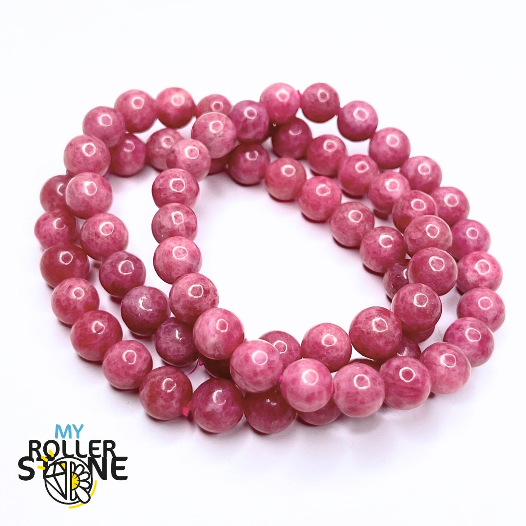 Bracelet Rhodonite en Rose du Brésil 5A