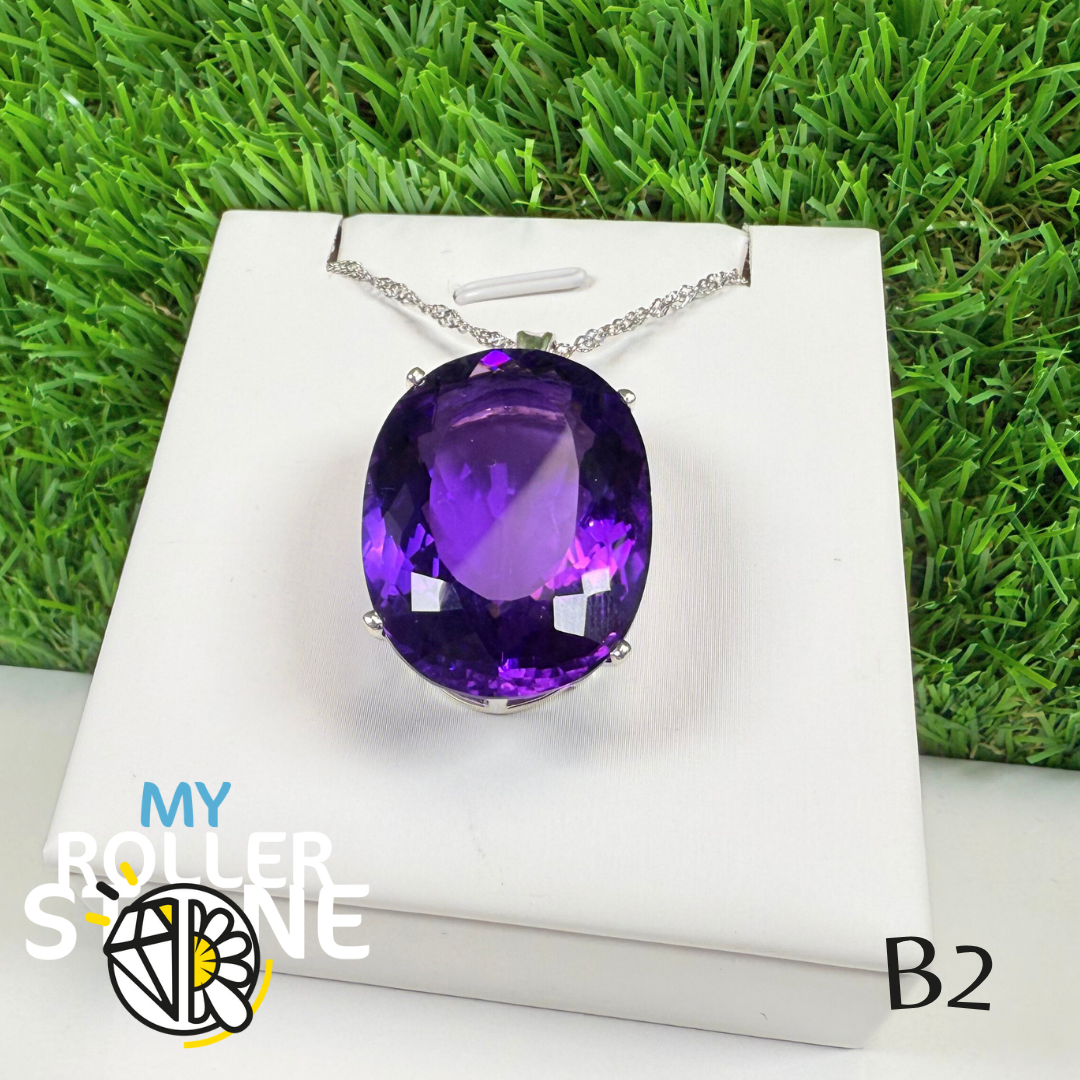 Pendentif Améthyste Facettée Du Brésil (BAIA) B2