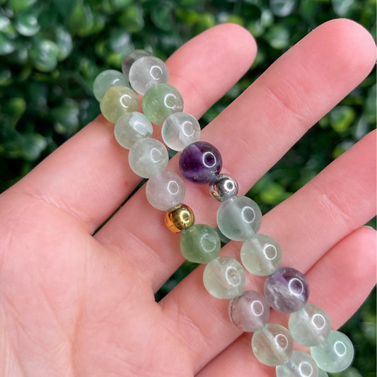 Bracelet en Fluorite Arc-en-Ciel Sur-Mesure